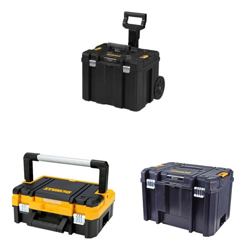 Kit Profissional De Caixas De Ferramentas Dewalt Tstak 3 Pçs