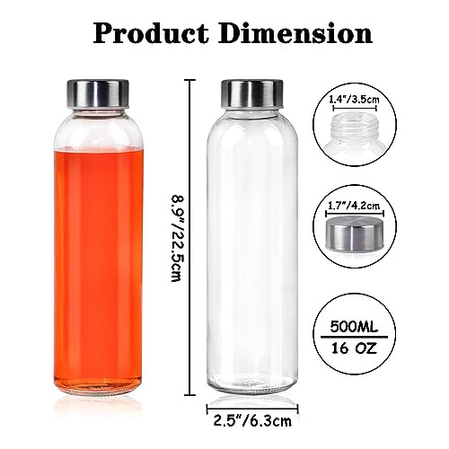 Guanena 12 Envases Botellas De Agua De Vidrio, 38n4n
