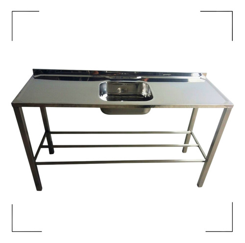 Pia Inox 120cm Com Paneleiro Toda Soldada