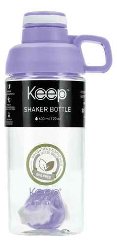 Botella Shaker Keep 600ml Cierre Hermetico + Pelota Mezcla