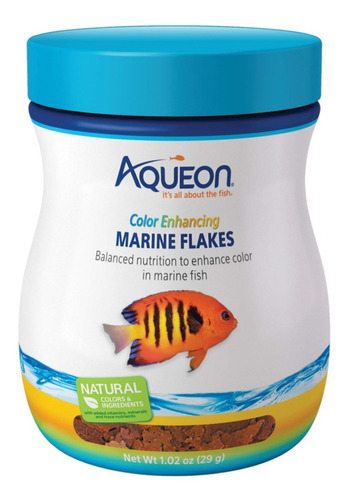 Alimento Hojuelas Peces Marinos Realza El Color Aqueon 29 Gr