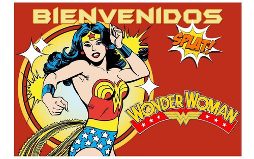 Cartel De Bienvenidos - Mujer Maravilla Dc