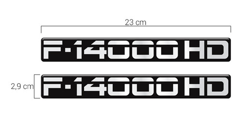 Imagem 5 de 5 de Par De Emblemas Ford F-14000 Hd Adesivo Lateral Resinado