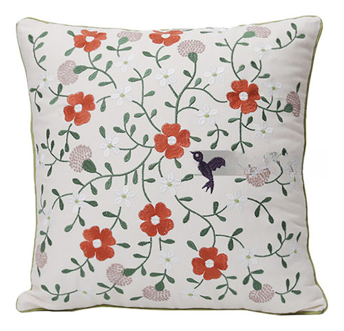 Funda De Cojín De Algodón Con Bordado Decorativo Euro Sham,