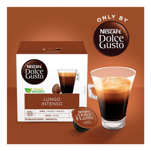 Caja X16 Cápsulas De Café Nescafé Dolce Gusto Lungo Intenso