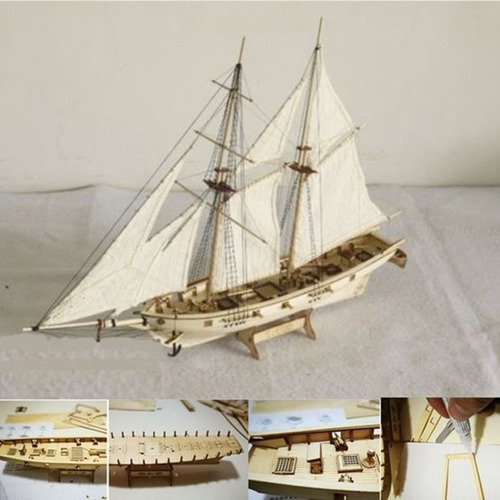 Kit De Barco De Vela De Madera, 7 Piezas De Bronce, Modelo D