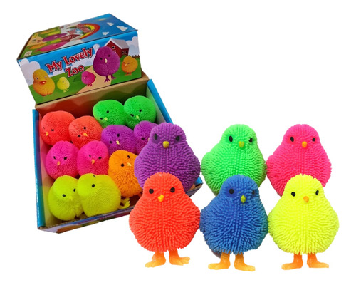 48 Squishy Pollito Luz Led Juguete Fiesta Piñata Bolo Premio