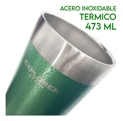 Imagen 4 de 10 de Vaso Térmico Explorer Acero Inoxidable Frio Calor 473 Ml Ct