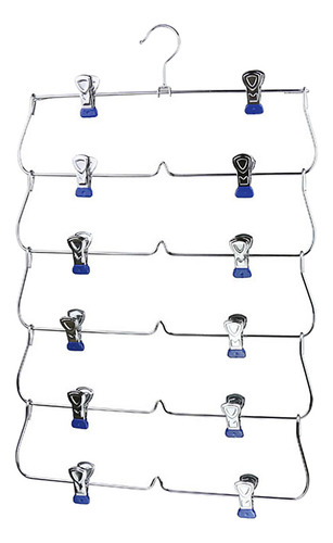 2 Piezas Percha Plegable Con Clips Organizador De Armario