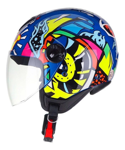 Capacete Peels Freeway King Azul Metal/ Colorido