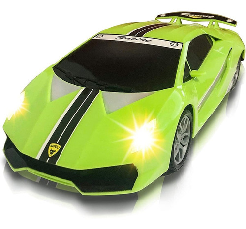 Artcreativity Green Racer Car Con Luces Y Sonidos, Coche Ilu