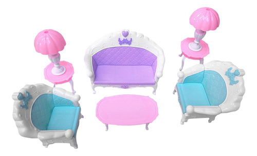 Dollhouse Living Room Miniature Sofa, Table, Doll House