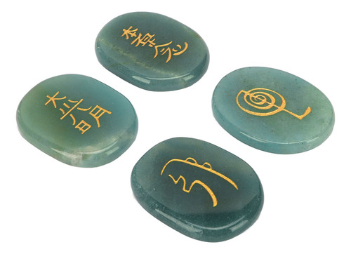 Juego De 4 Piedras Naturales Con Símbolos De Reiki Grabados