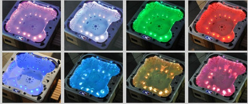 4 Luz Led Pileta / Jacuzzi Sumergible Rgb Con 4 Ctrl Remoto