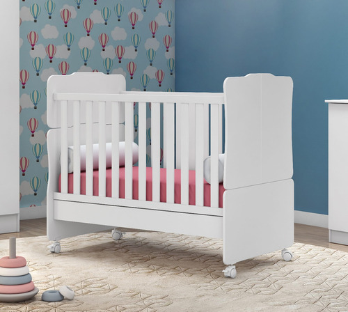 Jogo Quarto Infantil Berço 100% Mdf Com Roupeiro Cômoda