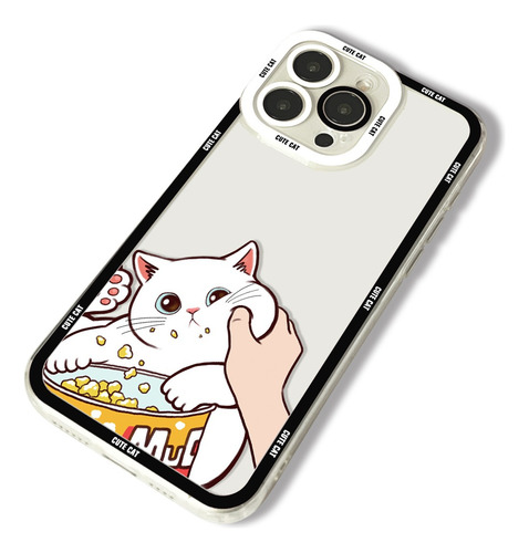 Funda De Teléfono Don't Touch Me Cute Cat Adecuada Para iPhone 16, 15, 14, 13 Pro Max 12 11 Series