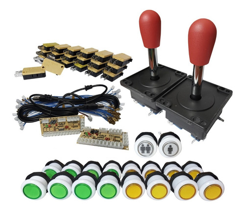 Kit Para Arcade 2 Player Básico Botones Borde Bi