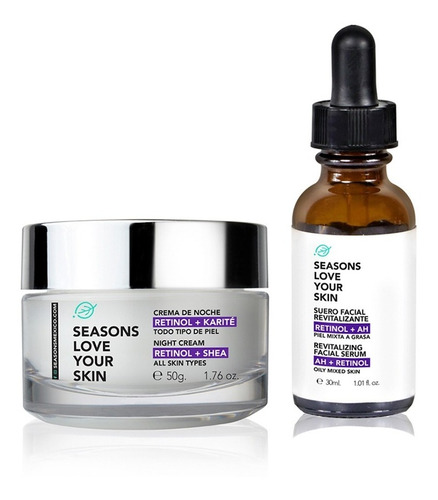 Serum Retinol + Gel Crema De Noche Retinol  Kit 2 Piezas