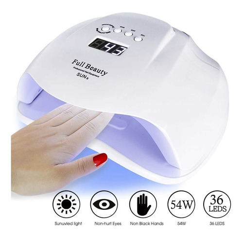 Secador De Uñas Sun X 54w Profesional Temporizador Led Uv