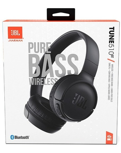 Auriculares inalámbricos JBL Tune 510BT JBLT510BT negro con luz azul