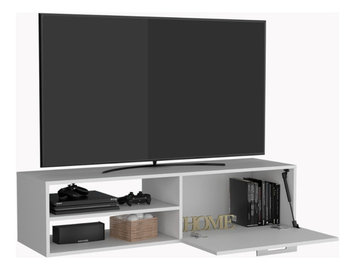 Mueble Rack De Tv Pantalla 55puLG Roatan Blanco Excelsior