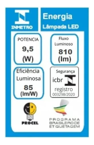 Kit 3 Bulbo Led A60 9,5w 6500k Dimerizável Galaxy