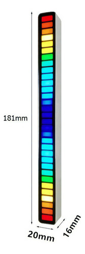 Sensor de sonido Rhythm LED Tower Bar RGB con 18 modos de juego, color claro plateado