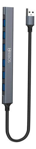 Hub Hrebos 1 Entrada Usb E 7 Usb De Saida Prata