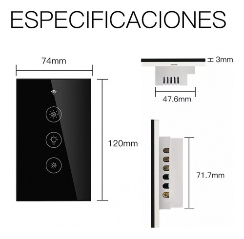 Interruptor De Modo Ajustável Smart Wifi Rf433 Dimmer
