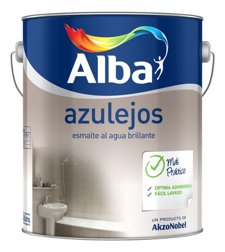 Pintura Esmalte Para Azulejos Alba 0,9 Litro - Acabado Brillante Color Blanco