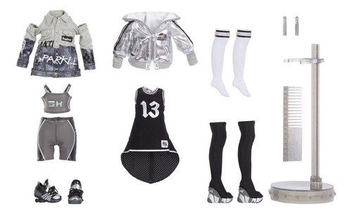 Rainbow High Shadow Muñeca Nicole Steel Con 2 Outfits