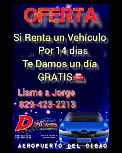 Imagen 1 de 10 de Rent A Car, Drive, Renta, Toyota Rav4 En Santiago, R.d.
