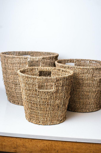 Cesto Papelero / Porta Maceta Glamy Seagrass L Natural