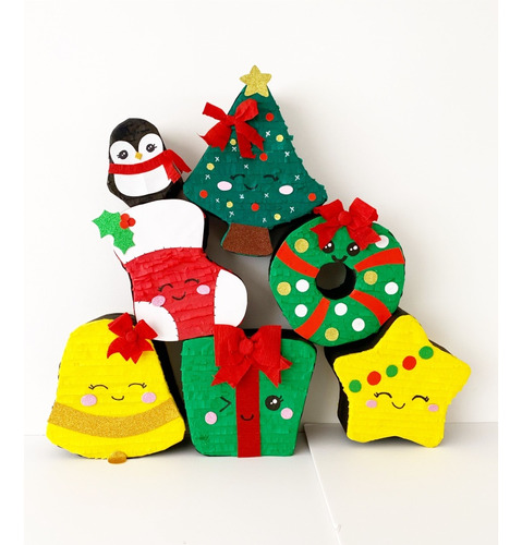 Mini Piñata Navideña Bola De Navidad Santa Clouse