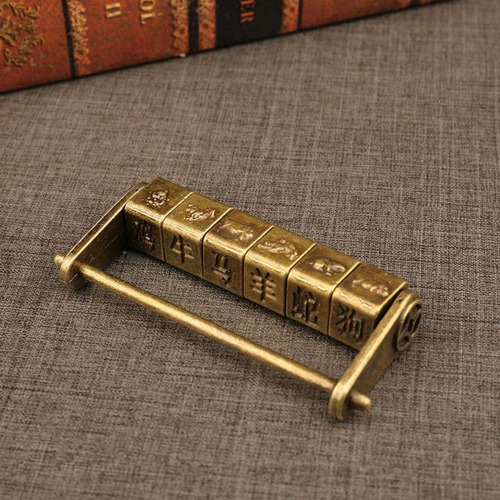 Porta-joias Com Cadeado Com Senha Vintage Antigo Do Zodíaco