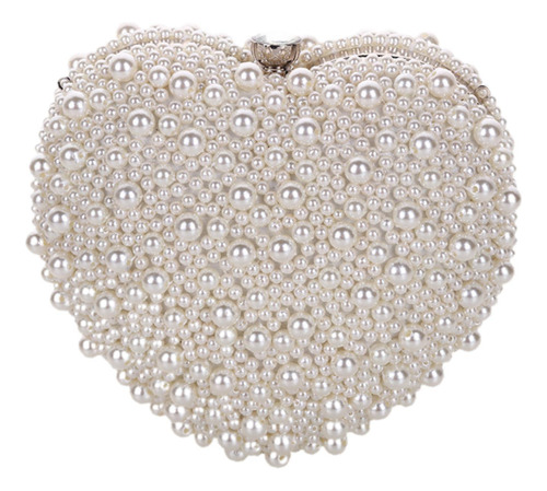 Bolso De Mano Con Forma De Corazón De Perlas Para Fiestas