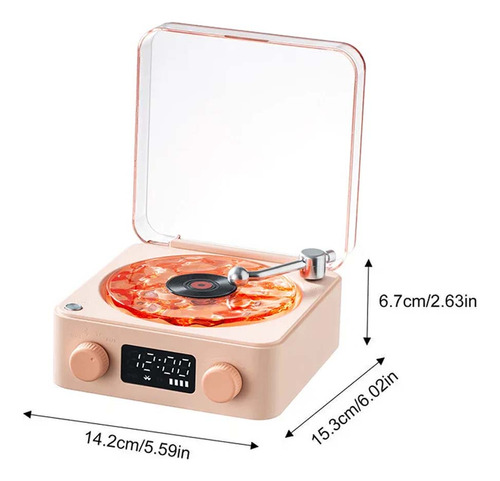 Tocadiscos Recargable Con Diseño De Altavoz Inalámbrico Retr