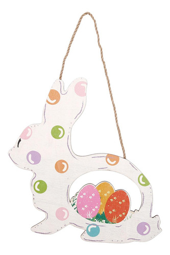 Placa Colgante De Madera De Conejo De Pascua - Estilo C