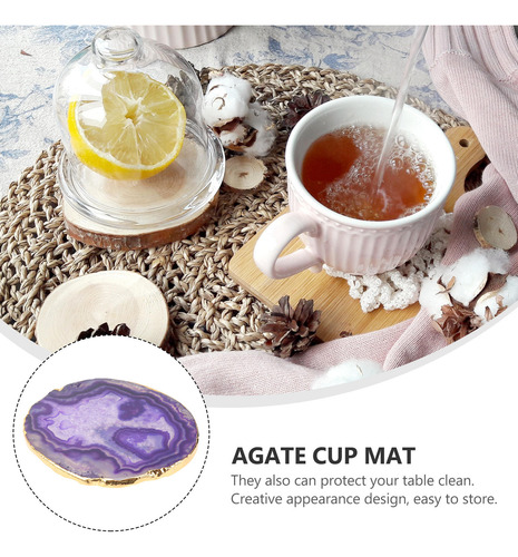 Agate Slice Coaster Ágata Banhada A Ouro Mat Coasters Agate