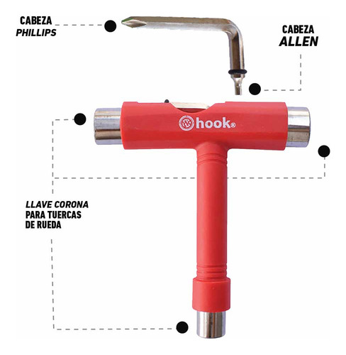 Herramienta Para Patines Hook /penny Red