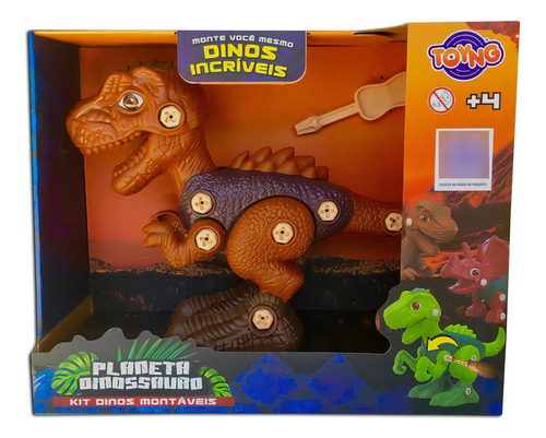 Brinquedo Dino De Montar Marrom Planeta Dinossauro Toyng