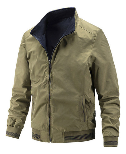 Chaqueta Doble Cara Para Hombre, Abrigo Fino Moda Informal