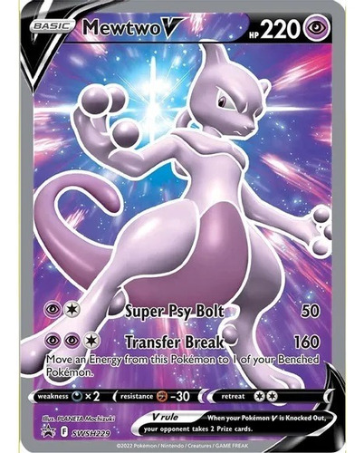 Carta Pokemon Swsh Swsh229 Mewtwo V Inglés