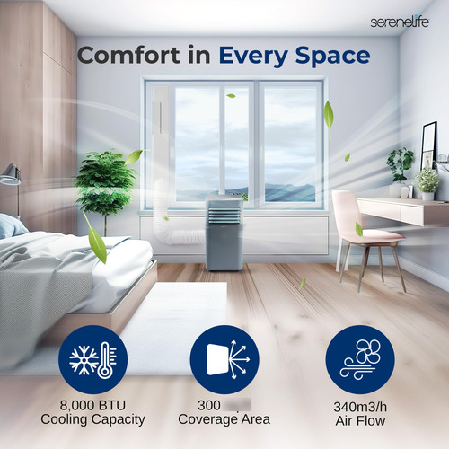 Aire Acondicionado Portátil 8000 Btu 3 En 1 Para Dormitorio Color