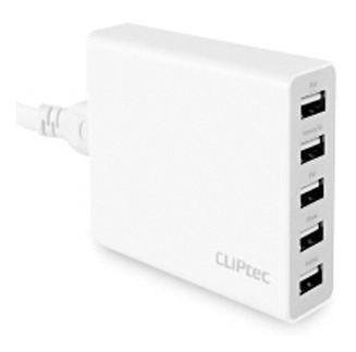 Cargador Usb 5 Puertos Pared Cliptec Gzu400 - Tecsys