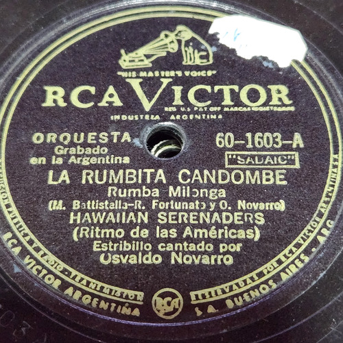 Pasta Hawaiian Serenaders O Novarro Rca Victor C587