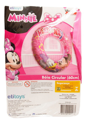 Imagem 2 de 2 de Boia Circular Minnie Com Franja 56cm De Ø