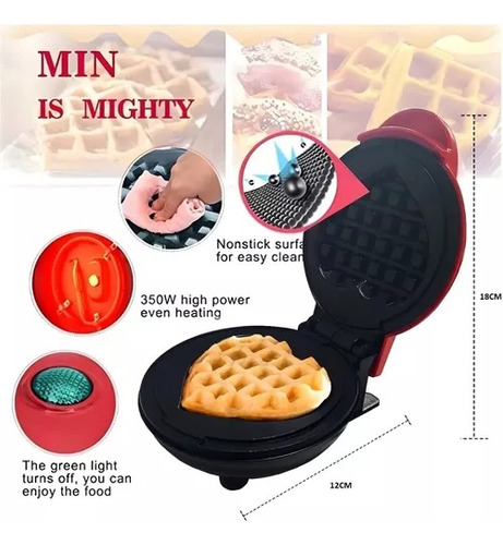 Mini Waflera Eléctrica Para Waffles En Forma De Corazón 220v