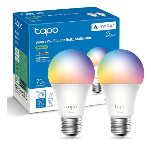 Lâmpada inteligente LED TP-Link Tapo L535e (pacote com 2) Rgb