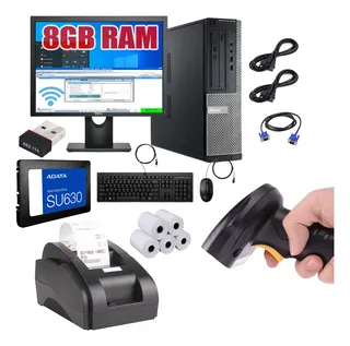 Terminal Kit Punto De Venta Con Computadora Completa Con Software + Lector Código De Barras + Impresora Termica 58mm Pdv